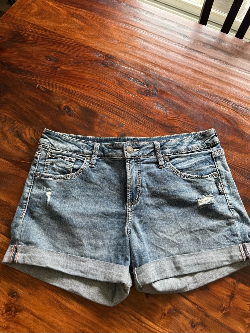 Silver Jeans Light Blue Rolled Cuff Denim Shorts
